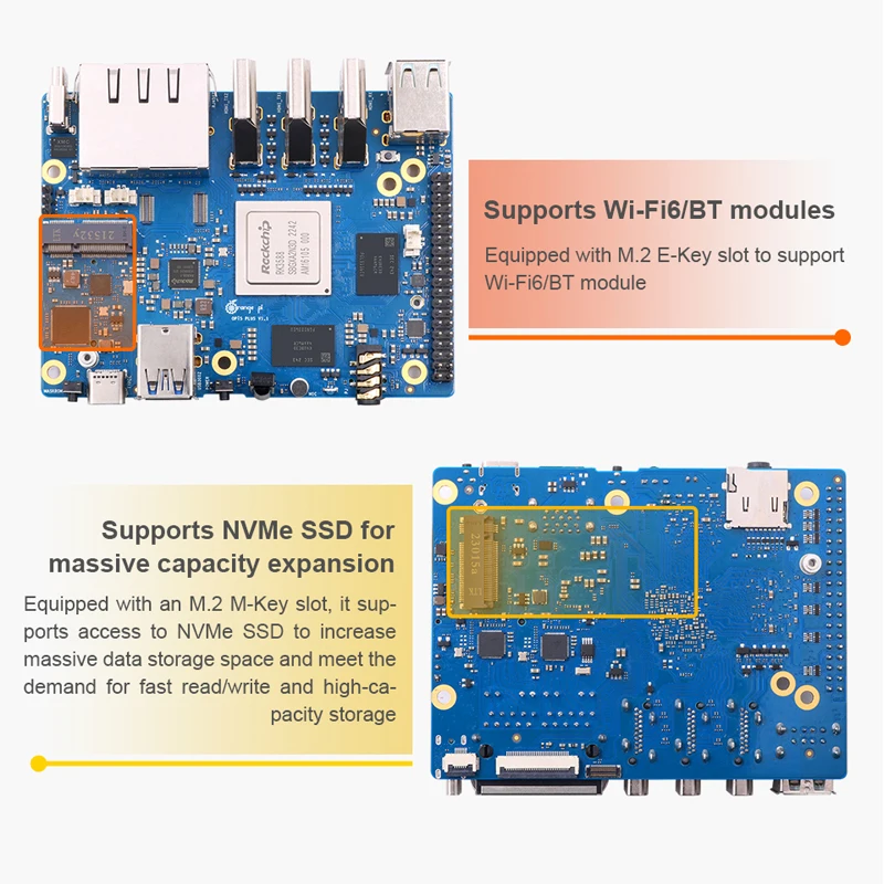 Orange pi 5 plus 4 8 16gb ram  - Rk3588 Mini Pc Board avaliação e preço